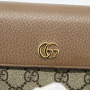 GUCCI GG Supreme Long Wallet PVC Beige Gold 456116 Auth 177101A-12