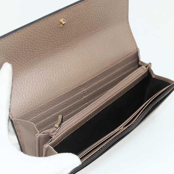 GUCCI GG Supreme Long Wallet PVC Beige Gold 456116 Auth 177101A