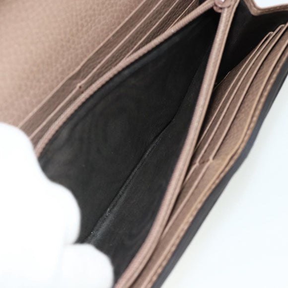 GUCCI GG Supreme Long Wallet PVC Beige Gold 456116 Auth 177101A