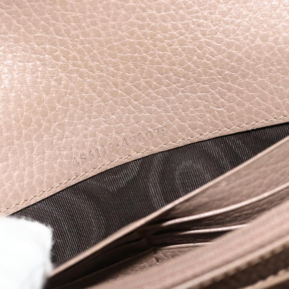 GUCCI GG Supreme Long Wallet PVC Beige Gold 456116 Auth 177101A