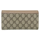 GUCCI GG Supreme Long Wallet PVC Beige Gold 456116 Auth 177101A-3