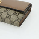 GUCCI GG Supreme Long Wallet PVC Beige Gold 456116 Auth 177101A-8