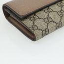 GUCCI GG Supreme Long Wallet PVC Beige Gold 456116 Auth 177101A-9
