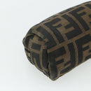 FENDI Zucca Canvas Pouch Black Brown Auth 177103A-16