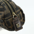 FENDI Zucca Canvas Pouch Black Brown Auth 177103A-8