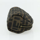 FENDI Zucca Canvas Pouch Black Brown Auth 177103A-4