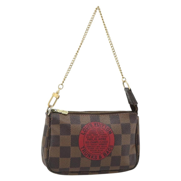 LOUIS VUITTON Damier Ebene T&B Mini Pochette Accessoires N58011 LV Auth 177106A