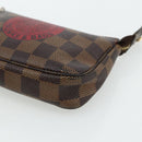 LOUIS VUITTON Damier Ebene T&B Mini Pochette Accessoires N58011 LV Auth 177106A-14