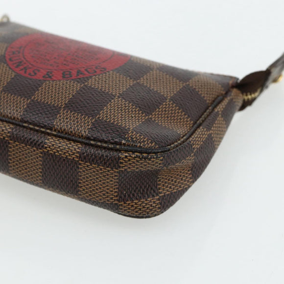 LOUIS VUITTON Damier Ebene T&B Mini Pochette Accessoires N58011 LV Auth 177106A
