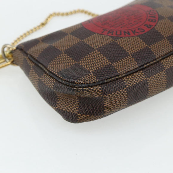 LOUIS VUITTON Damier Ebene T&B Mini Pochette Accessoires N58011 LV Auth 177106A