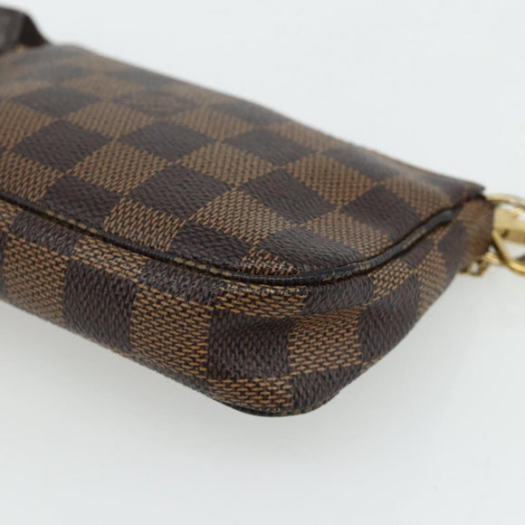 LOUIS VUITTON Damier Ebene T&B Mini Pochette Accessoires N58011 LV Auth 177106A