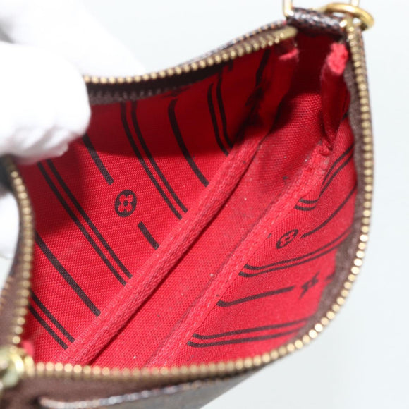 LOUIS VUITTON Damier Ebene T&B Mini Pochette Accessoires N58011 LV Auth 177106A