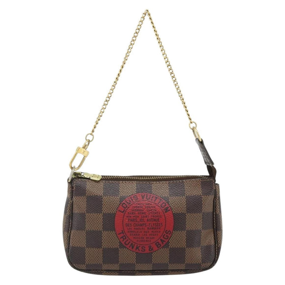 LOUIS VUITTON Damier Ebene T&B Mini Pochette Accessoires N58011 LV Auth 177106A