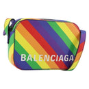 BALENCIAGA Ville Shoulder Bag Leather Multicolor Silver Auth 177109A-1