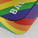 BALENCIAGA Ville Shoulder Bag Leather Multicolor Silver Auth 177109A-14