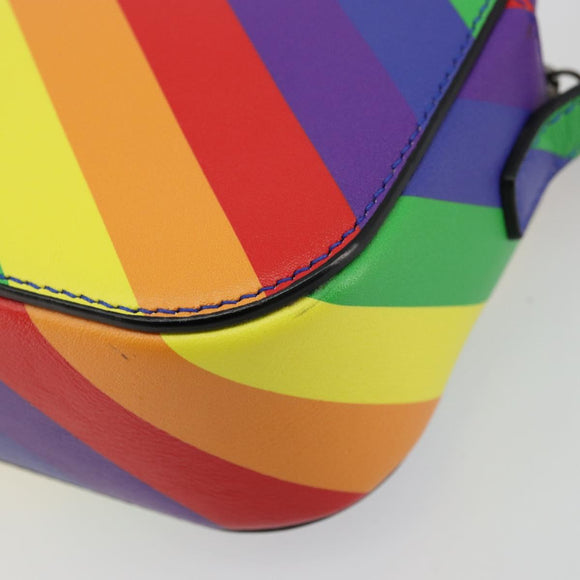 BALENCIAGA Ville Shoulder Bag Leather Multicolor Silver Auth 177109A