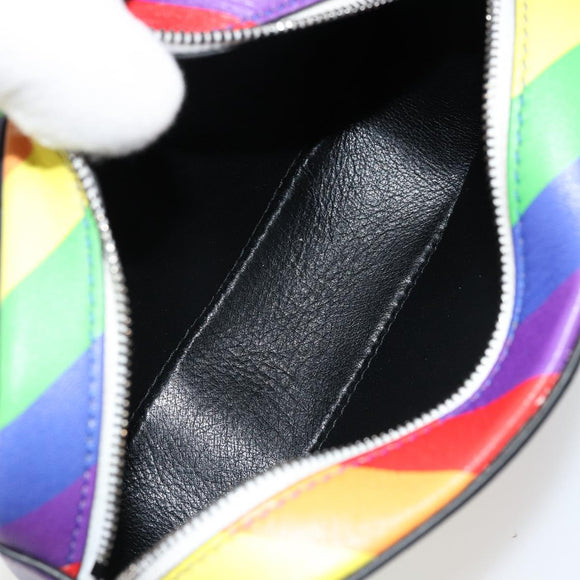 BALENCIAGA Ville Shoulder Bag Leather Multicolor Silver Auth 177109A