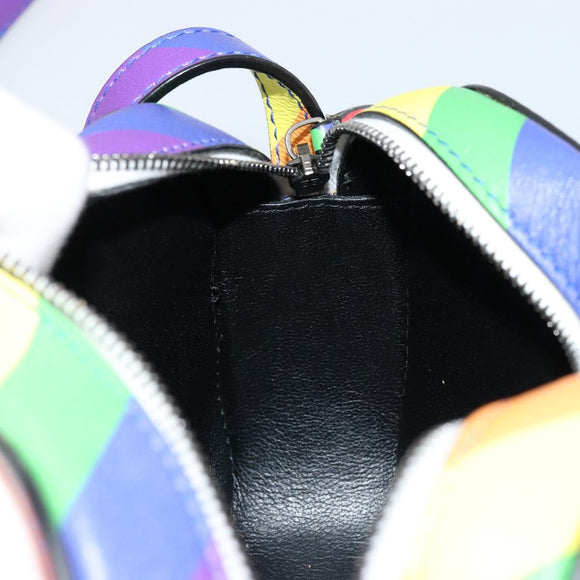 BALENCIAGA Ville Shoulder Bag Leather Multicolor Silver Auth 177109A