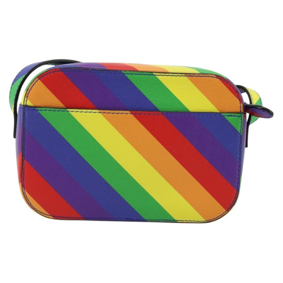 BALENCIAGA Ville Shoulder Bag Leather Multicolor Silver Auth 177109A