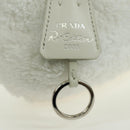 PRADA Hand Bag Pile White Silver Auth 177111M-9