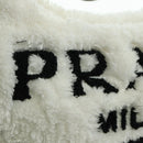 PRADA Hand Bag Pile White Silver Auth 177111M-20