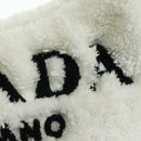 PRADA Hand Bag Pile White Silver Auth 177111M-21