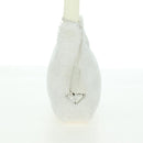 PRADA Hand Bag Pile White Silver Auth 177111M-4