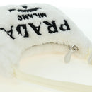 PRADA Hand Bag Pile White Silver Auth 177111M-6