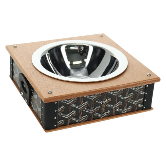 GOYARD Herringbone Food Bowl PVC Brown Auth 177113SV