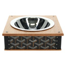 GOYARD Herringbone Food Bowl PVC Brown Auth 177113SV-3