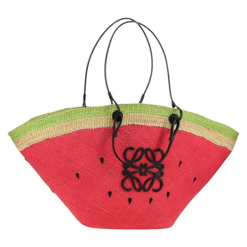 LOEWE Watermelon Tote Bag Raffia 2way Red Auth 177114SAV