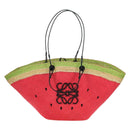 LOEWE Watermelon Tote Bag Raffia 2way Red Auth 177114SAV-13