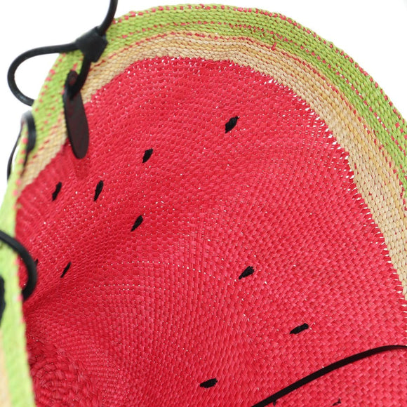 LOEWE Watermelon Tote Bag Raffia 2way Red Auth 177114SAV