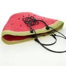 LOEWE Watermelon Tote Bag Raffia 2-wegs Rood Auth 177114SAV-6
