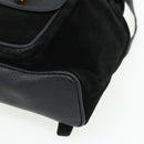 GUCCI Bamboo Rucksack Wildleder Schwarz Gold 003 2034 0030 Auth 177116-16