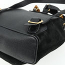 GUCCI Bamboo Rucksack Wildleder Schwarz Gold 003 2034 0030 Auth 177116-18