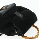 GUCCI Bamboo Rucksack Wildleder Schwarz Gold 003 2034 0030 Auth 177116-6