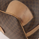 CELINE Macadam Canvas Boston Bag PVC Leather Brown Gold Auth 177117-11