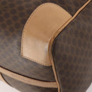 CELINE Macadam Canvas Boston Bag PVC Leather Brown Gold Auth 177117-12