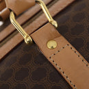 CELINE Macadam Canvas Boston Bag PVC Leather Brown Gold Auth 177117-14