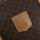CELINE Macadam Canvas Boston Bag PVC Leather Brown Gold Auth 177117-15