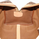 CELINE Macadam Canvas Boston Bag PVC Leather Brown Gold Auth 177117-18