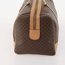 CELINE Macadam Canvas Boston Bag PVC Leather Brown Gold Auth 177117-4