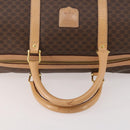 CELINE Macadam Canvas Boston Bag PVC Leather Brown Gold Auth 177117-7
