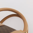 CELINE Macadam Canvas Boston Bag PVC Leather Brown Gold Auth 177117-8