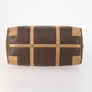 CELINE Macadam Canvas Boston Bag PVC Leather Brown Gold Auth 177117-9
