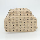 MCM Vicetos Logogram Backpack PVC Ivory Gold Auth 177118-11
