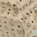 MCM Vicetos Logogram Backpack PVC Ivory Gold Auth 177118-12