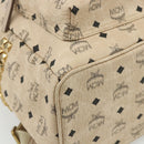 MCM Vicetos Logogram Backpack PVC Ivory Gold Auth 177118-13