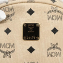 MCM Vicetos Logogram Backpack PVC Ivory Gold Auth 177118-16